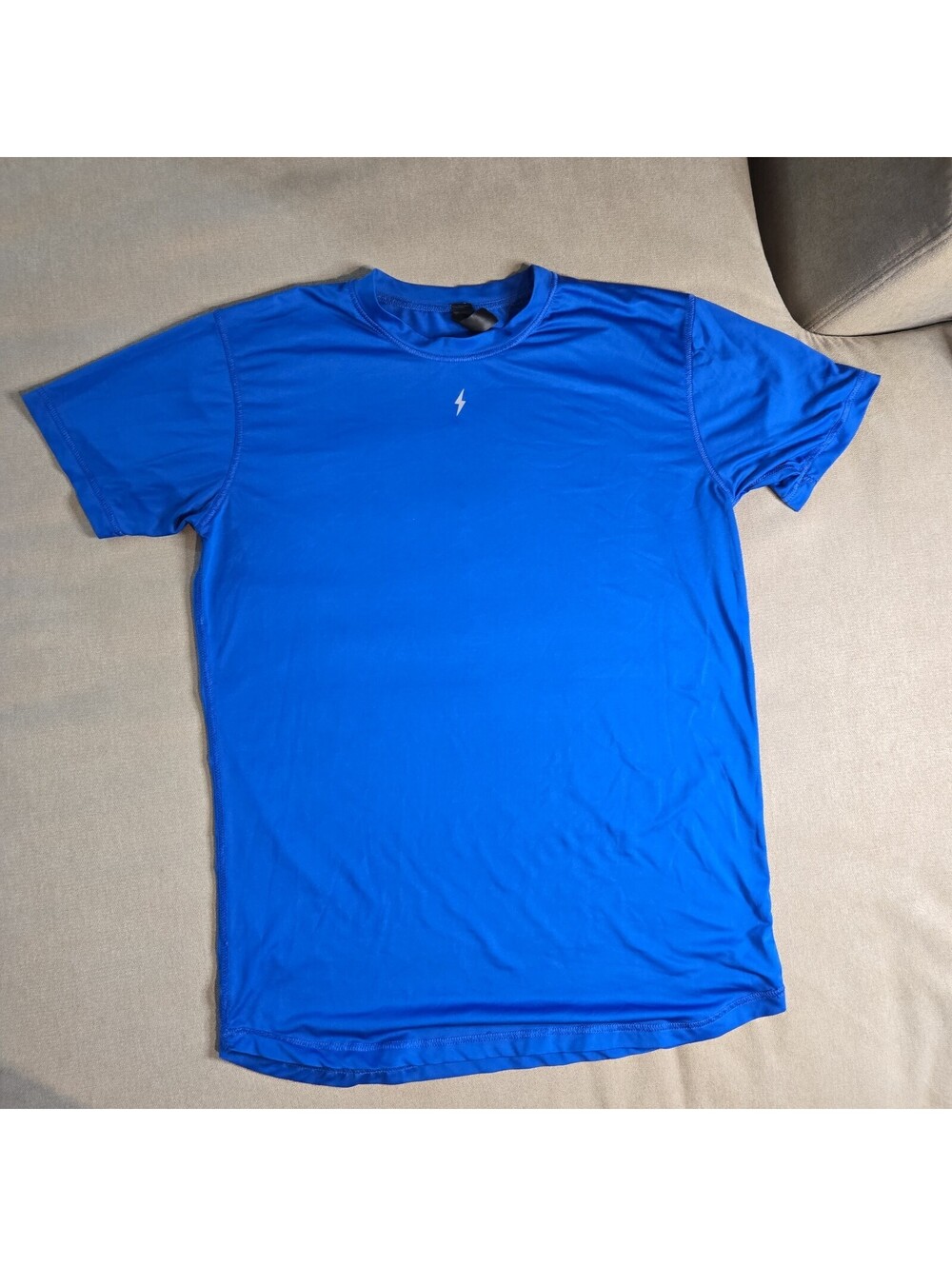 Bruce Bolt Performance Shirt Medium Blue Outdoors Short Sleeve Baseball Mens